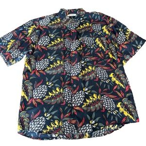 NWOT Summa Silk Hawaiian style shirt short sleeve button down collar mens' sz M